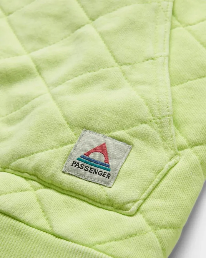 Passenger Tops Clementine Recycled Quilted Popper Up Hoodie Lime Juice Lime Juice 8211 Women