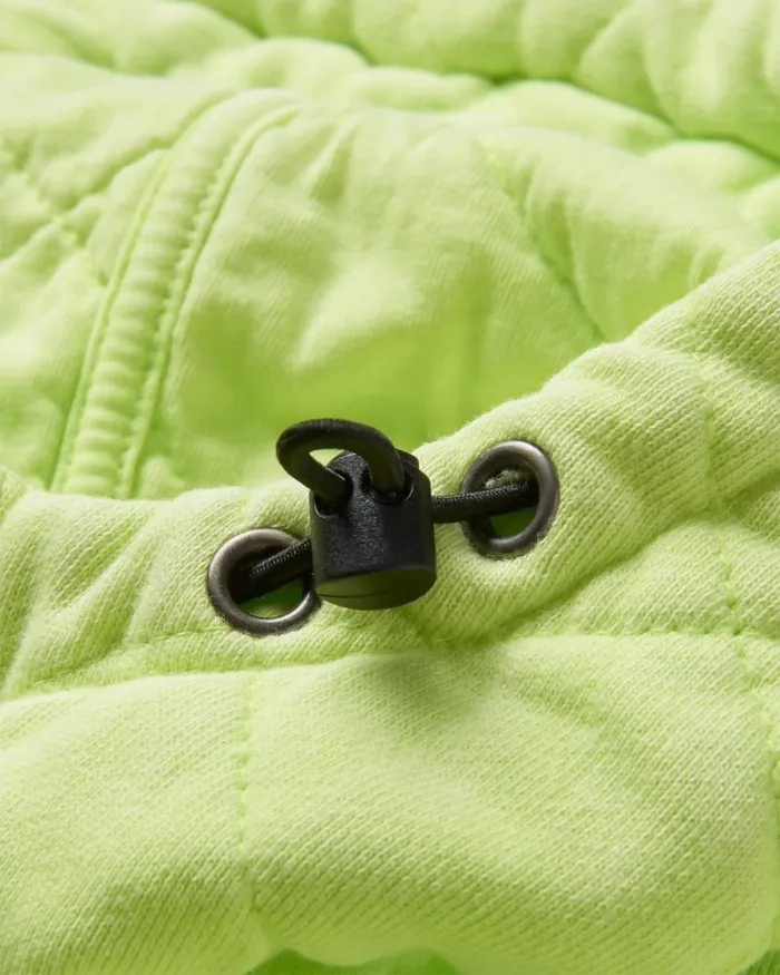 Passenger Tops Clementine Recycled Quilted Popper Up Hoodie Lime Juice Lime Juice 8211 Women