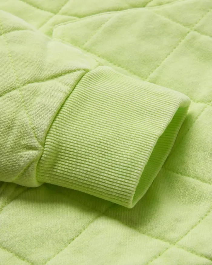 Passenger Tops Clementine Recycled Quilted Popper Up Hoodie Lime Juice Lime Juice 8211 Women