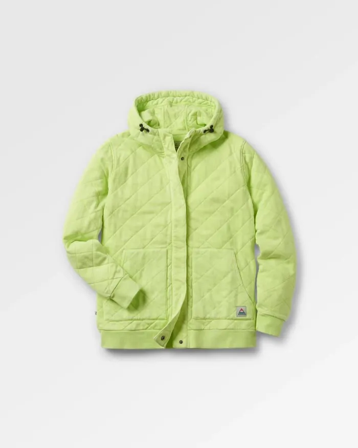 Passenger Tops Clementine Recycled Quilted Popper Up Hoodie Lime Juice Lime Juice 8211 Women