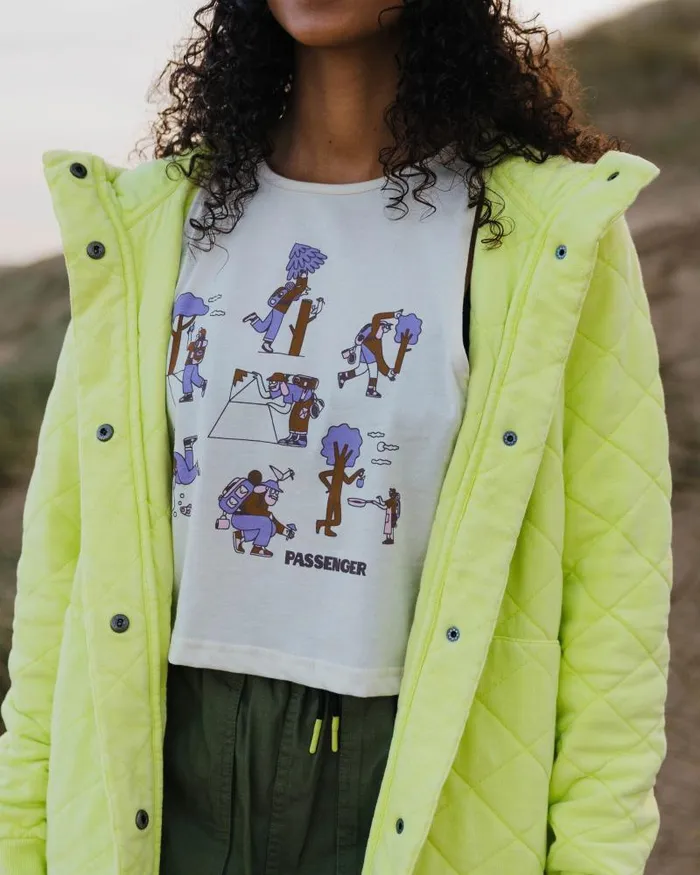Passenger Tops Clementine Recycled Quilted Popper Up Hoodie Lime Juice Lime Juice 8211 Women