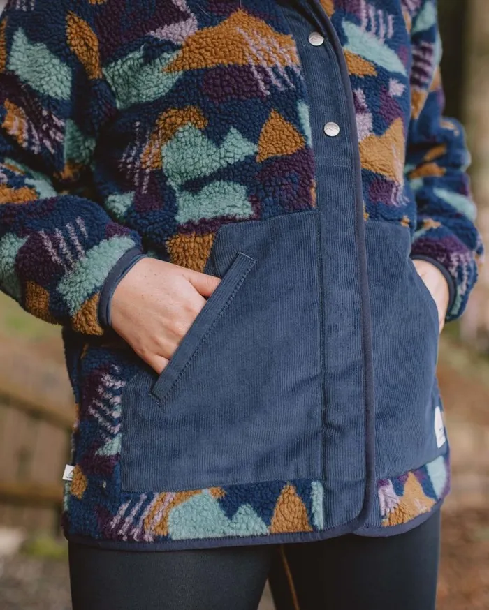 Passenger Tops Clover Recycled DeepPile Sherpa Fleece Deep Blue Camo Pattern Deep Blue Camo Pattern 8211 Women