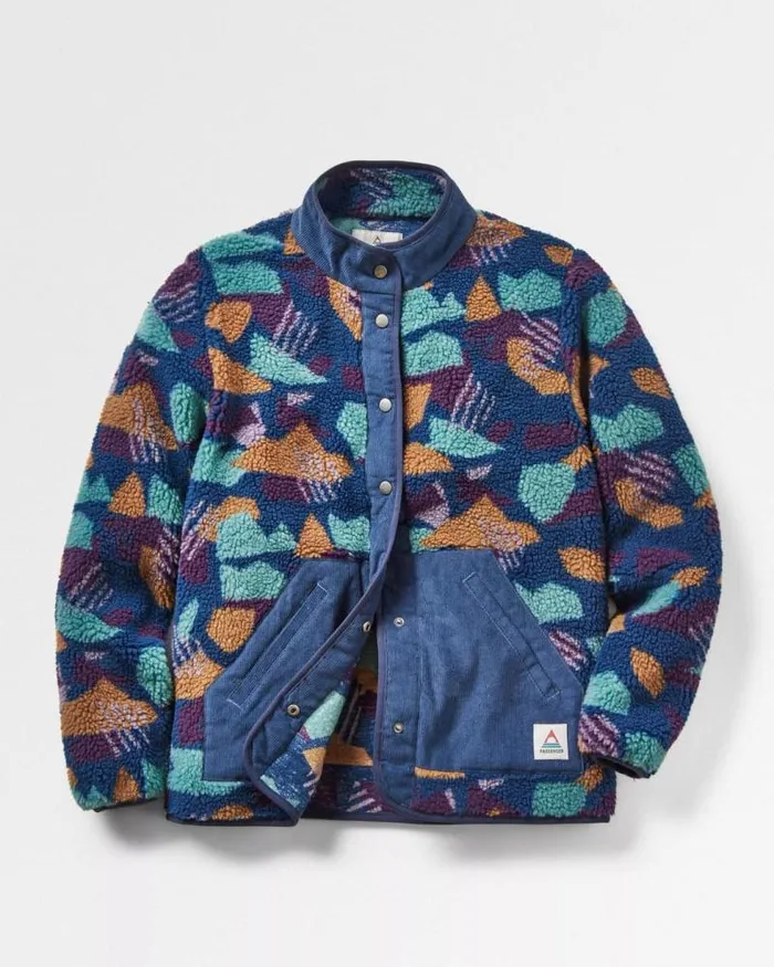 Passenger Tops Clover Recycled DeepPile Sherpa Fleece Deep Blue Camo Pattern Deep Blue Camo Pattern 8211 Women