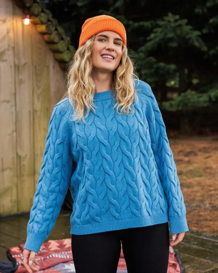 Passenger Tops Comfort Organic Knitted Jumper Atlantic Blue Atlantic Blue 8211 Women