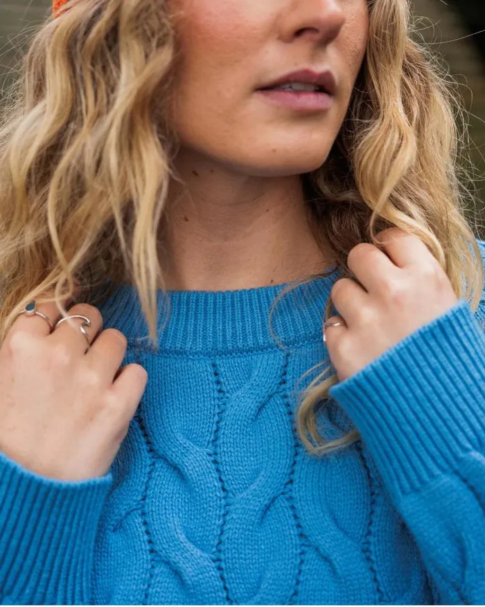 Passenger Tops Comfort Organic Knitted Jumper Atlantic Blue Atlantic Blue 8211 Women