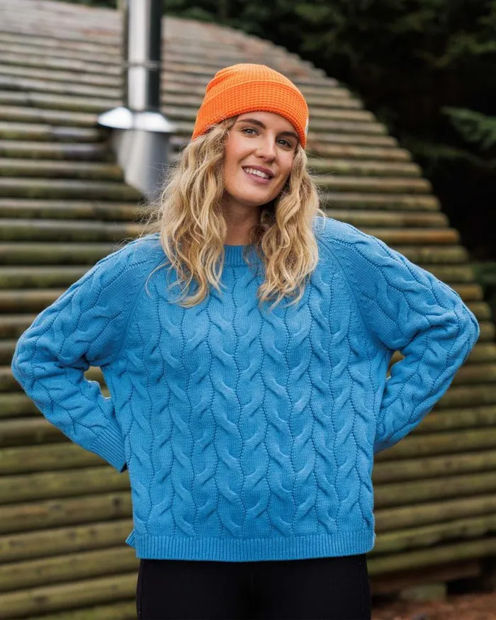 Passenger Tops Comfort Organic Knitted Jumper Atlantic Blue Atlantic Blue 8211 Women
