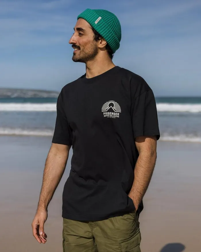 Passenger Tops Elbio Recycled Relaxed Fit TShirt Black Black 8211 Men