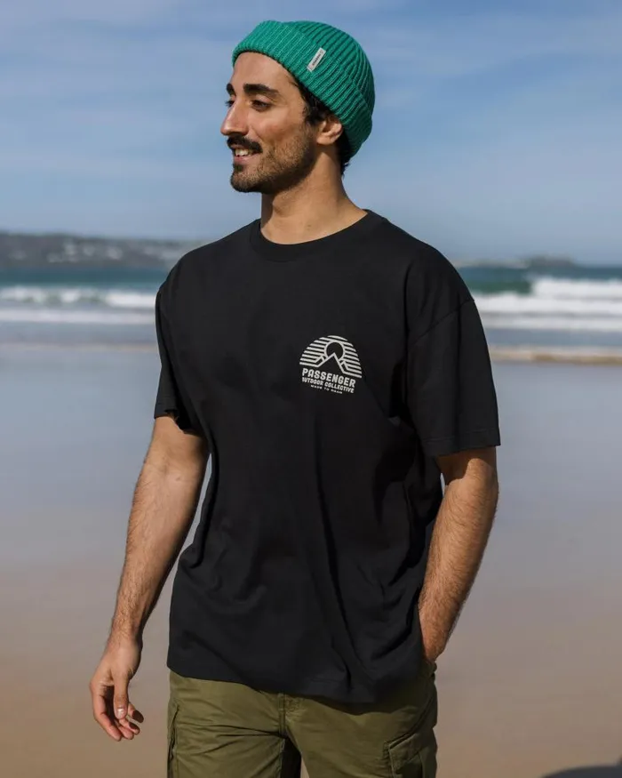 Passenger Tops Elbio Recycled Relaxed Fit TShirt Black Black 8211 Men
