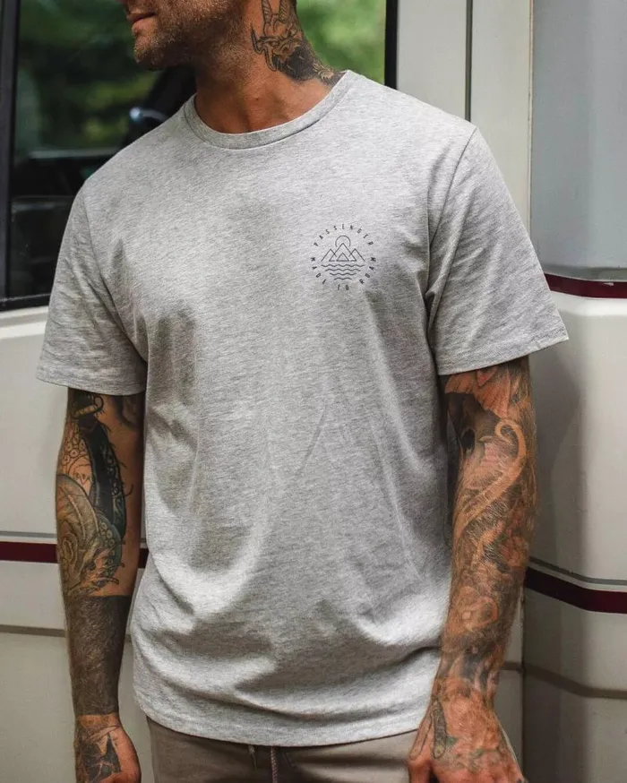 Passenger Tops Escapism Recycled Cotton TShirt Grey Marl Grey Marl 8211 Men