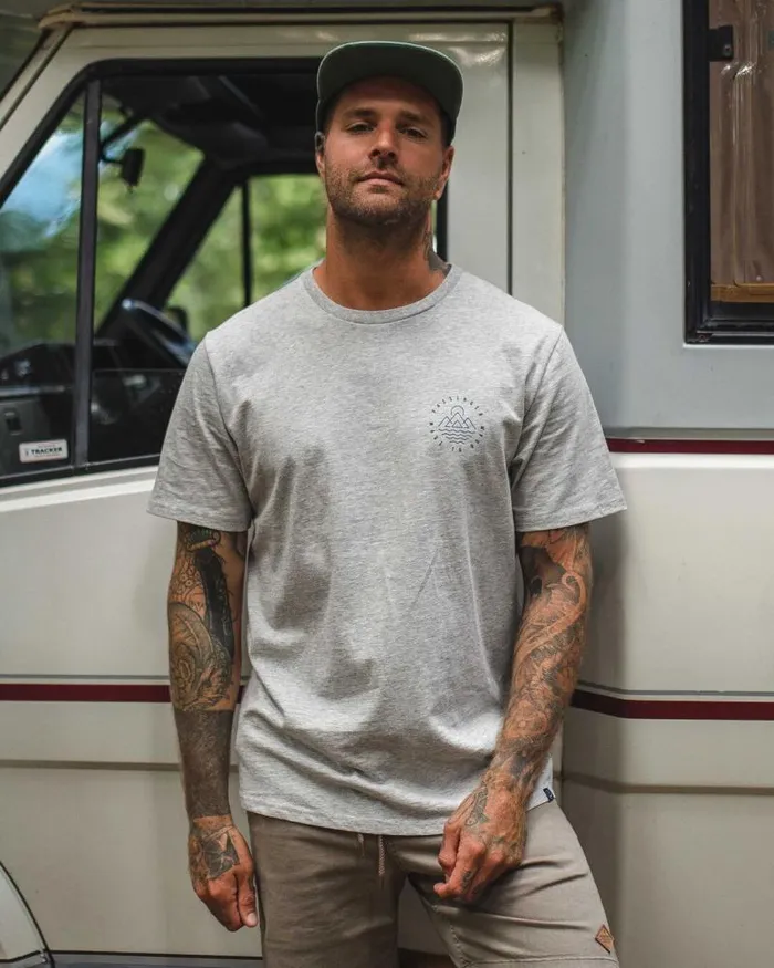 Passenger Tops Escapism Recycled Cotton TShirt Grey Marl Grey Marl 8211 Men