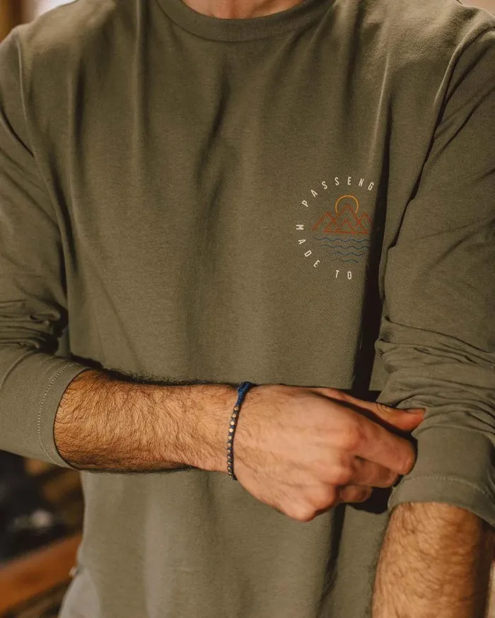 Passenger Tops Escapism Recycled LS TShirt Dusty Olive Dusty Olive 8211 Men