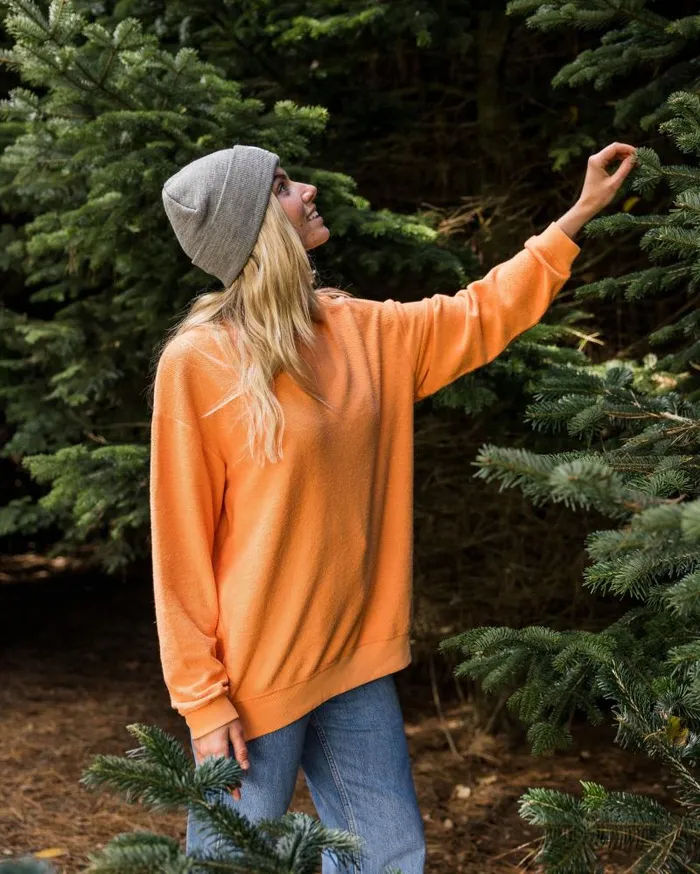 Passenger Tops Fauna Organic Cotton Textured Sweatshirt Apricot Apricot 8211 Women
