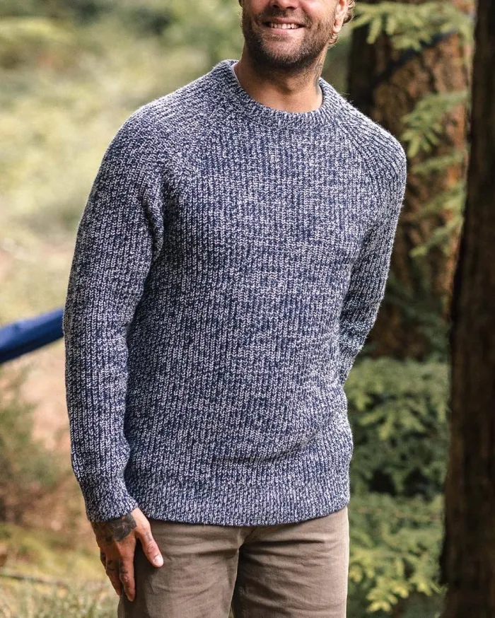 Passenger Tops Fog Recycled Knitted Jumper Grey Marl Grey Marl 8211 Men