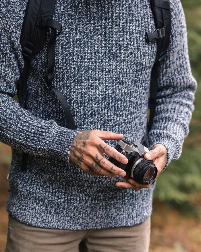 Passenger Tops Fog Recycled Knitted Jumper Grey Marl Grey Marl 8211 Men
