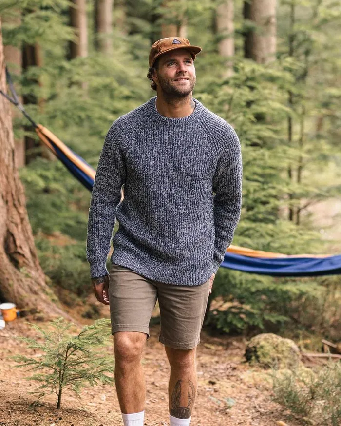 Passenger Tops Fog Recycled Knitted Jumper Grey Marl Grey Marl 8211 Men