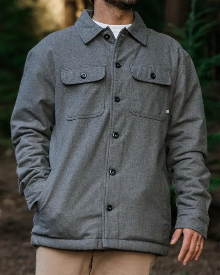 Passenger Tops Freestyle SherpaLined Overshirt Grey Marl Grey Marl 8211 Men