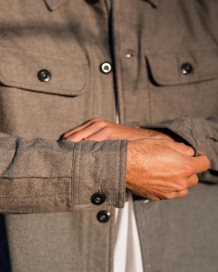 Passenger Tops Freestyle SherpaLined Overshirt Grey Marl Grey Marl 8211 Men
