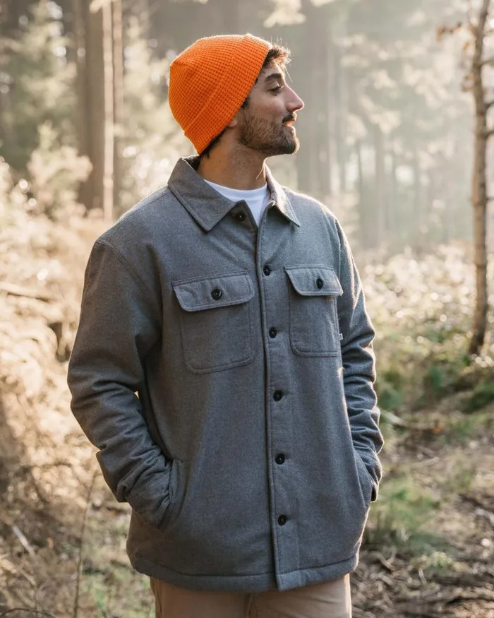 Passenger Tops Freestyle SherpaLined Overshirt Grey Marl Grey Marl 8211 Men