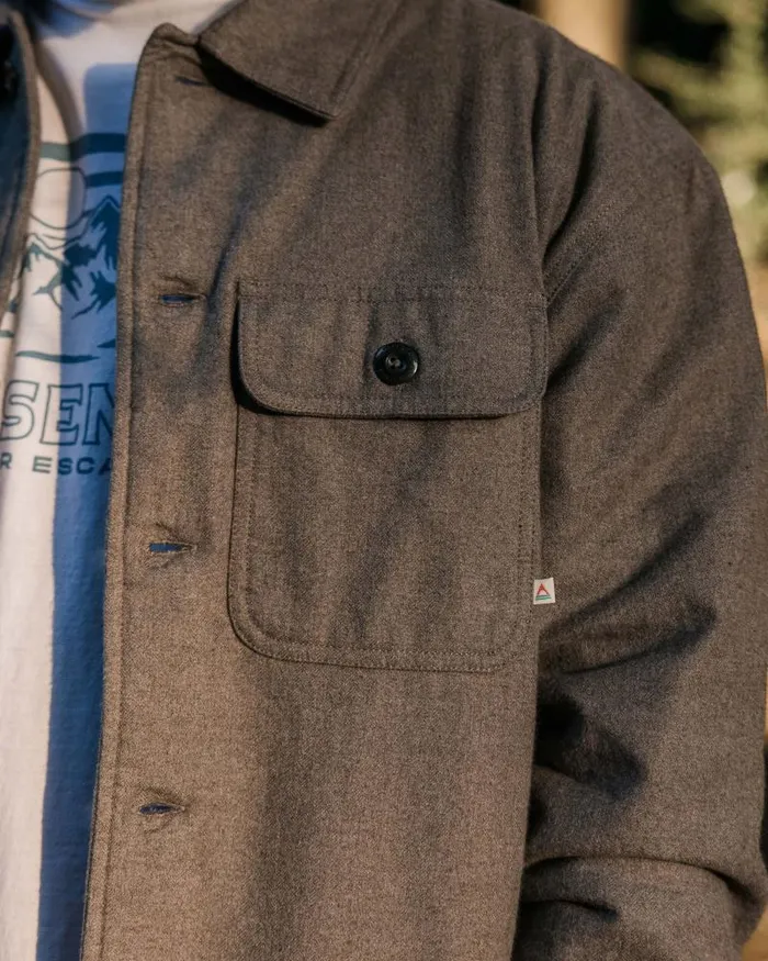 Passenger Tops Freestyle SherpaLined Overshirt Grey Marl Grey Marl 8211 Men