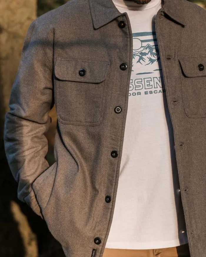Passenger Tops Freestyle SherpaLined Overshirt Grey Marl Grey Marl 8211 Men