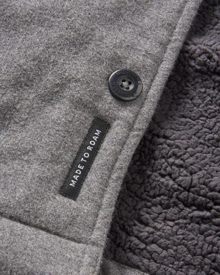 Passenger Tops Freestyle SherpaLined Overshirt Grey Marl Grey Marl 8211 Men