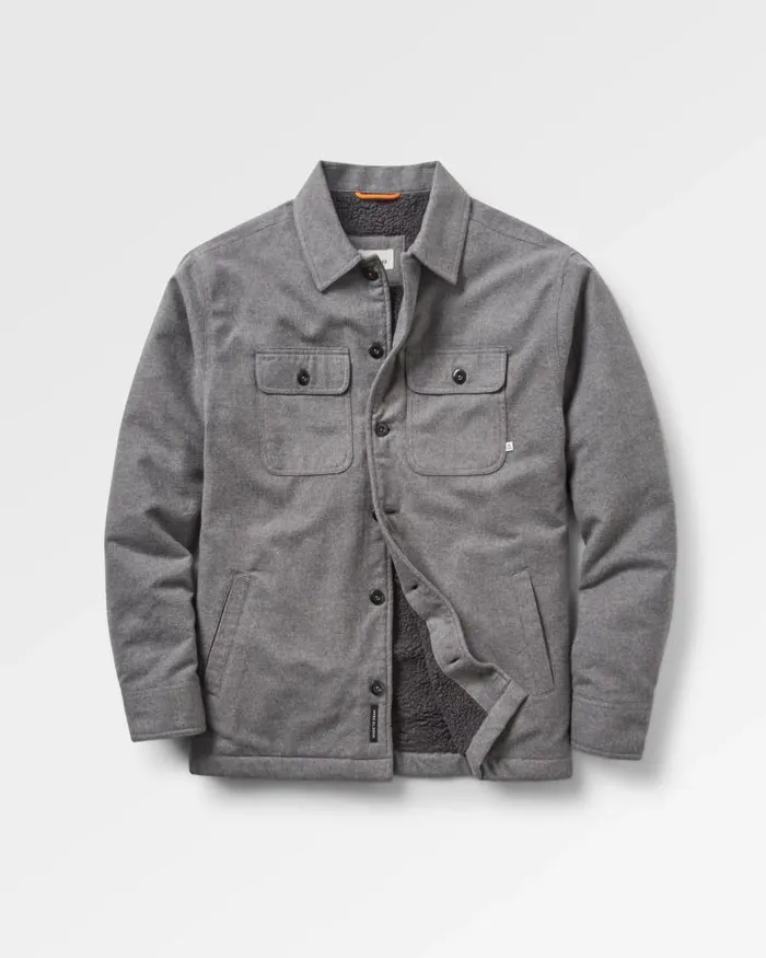 Passenger Tops Freestyle SherpaLined Overshirt Grey Marl Grey Marl 8211 Men