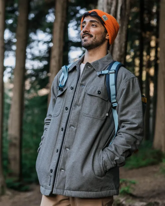 Passenger Tops Freestyle SherpaLined Overshirt Grey Marl Grey Marl 8211 Men
