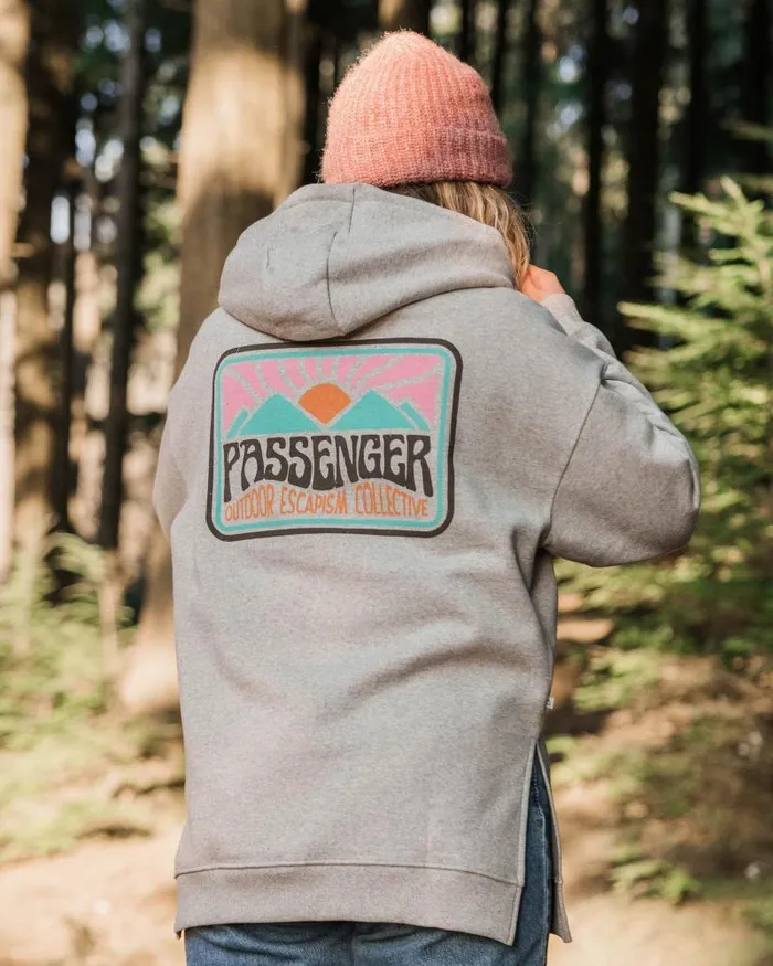 Passenger Tops Golden Hour Recycled Cotton Hoodie Grey Marl Grey Marl 8211 Women