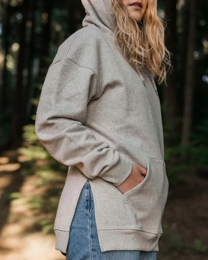 Passenger Tops Golden Hour Recycled Cotton Hoodie Grey Marl Grey Marl 8211 Women