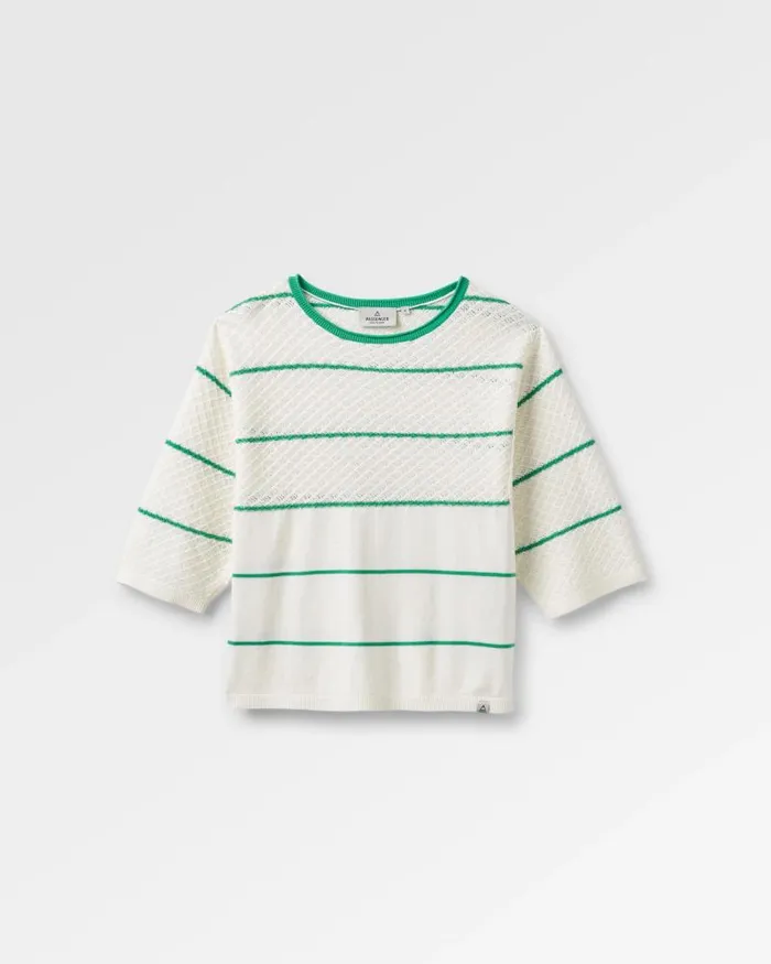 Passenger Tops Migrate Organic Knitted Jumper Green Spruce Stripe Green Spruce Stripe 8211 Women
