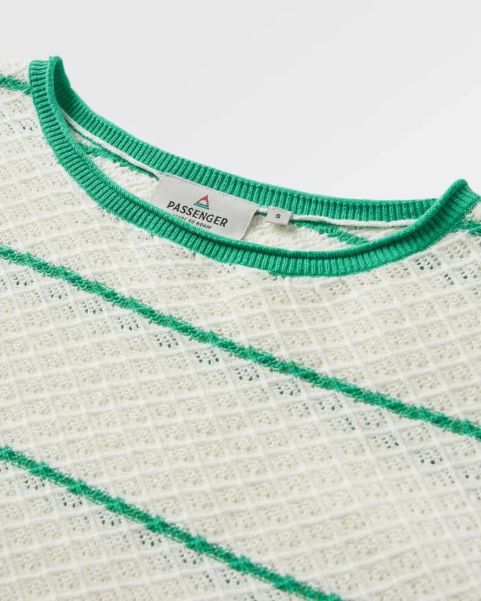 Passenger Tops Migrate Organic Knitted Jumper Green Spruce Stripe Green Spruce Stripe 8211 Women