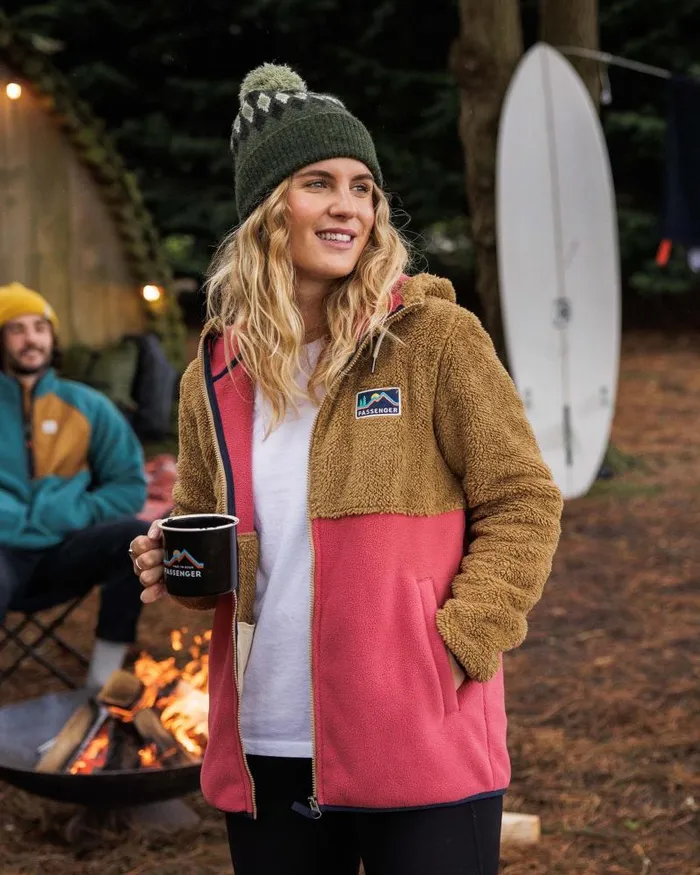Passenger Tops Nestling Sherpa Hooded Fleece Biscuit Biscuit 8211 Women