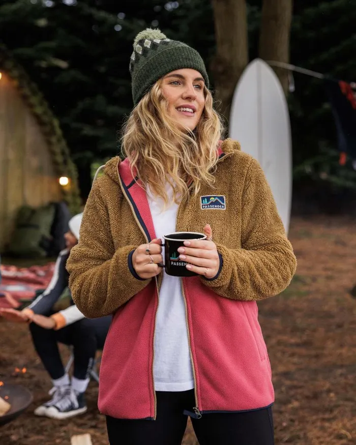 Passenger Tops Nestling Sherpa Hooded Fleece Biscuit Biscuit 8211 Women