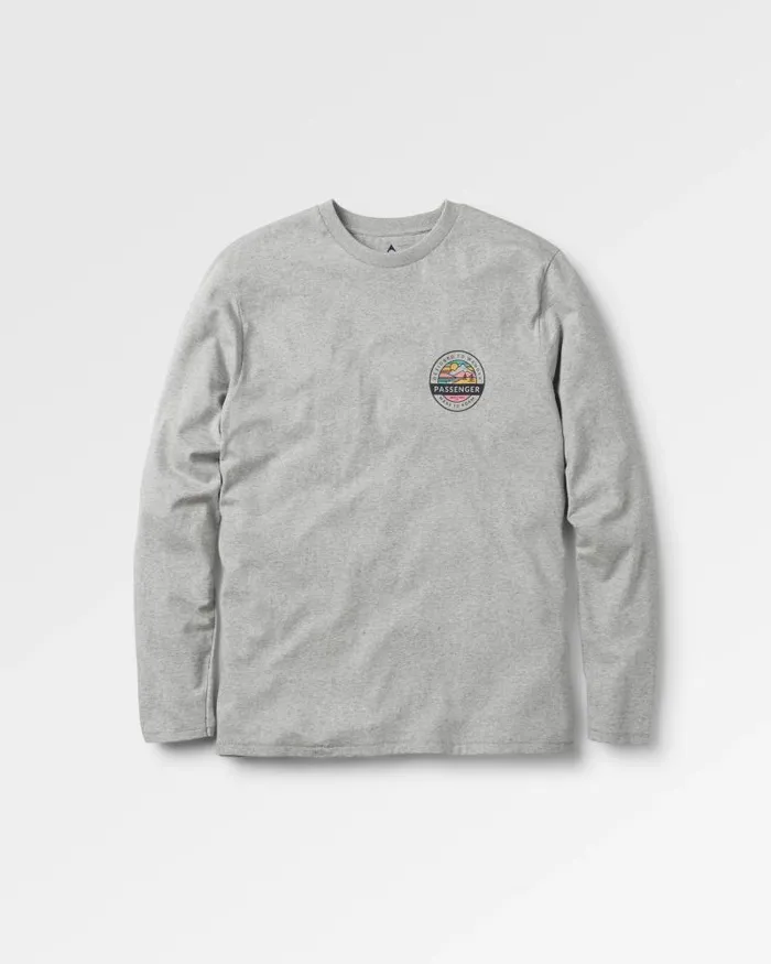 Passenger Tops Odyssey Recycled Cotton LS TShirt Mid Grey Marl Mid Grey Marl 8211 Men