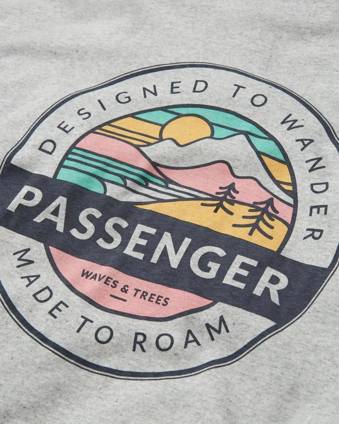 Passenger Tops Odyssey Recycled Cotton LS TShirt Mid Grey Marl Mid Grey Marl 8211 Men