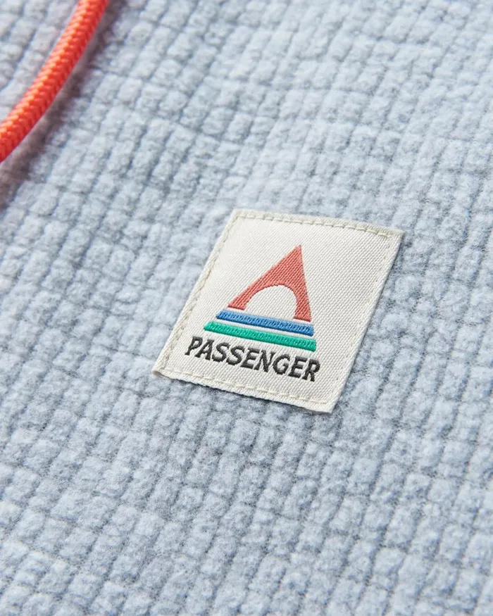 Passenger Tops Point Recycled Grid Polar Fleece Hoodie Grey Marl Grey Marl 8211 Men