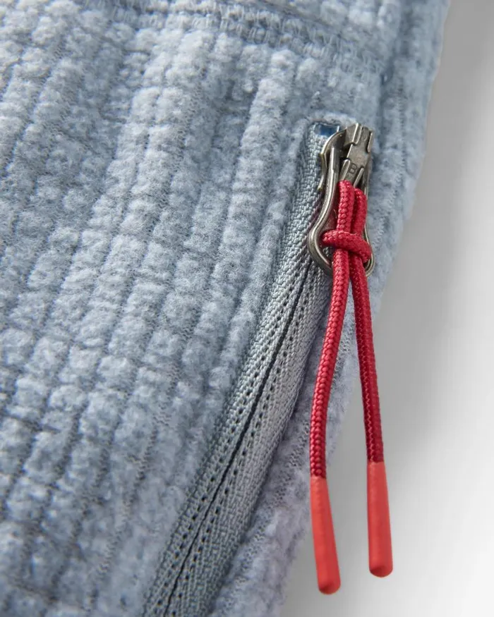 Passenger Tops Point Recycled Grid Polar Fleece Hoodie Grey Marl Grey Marl 8211 Men
