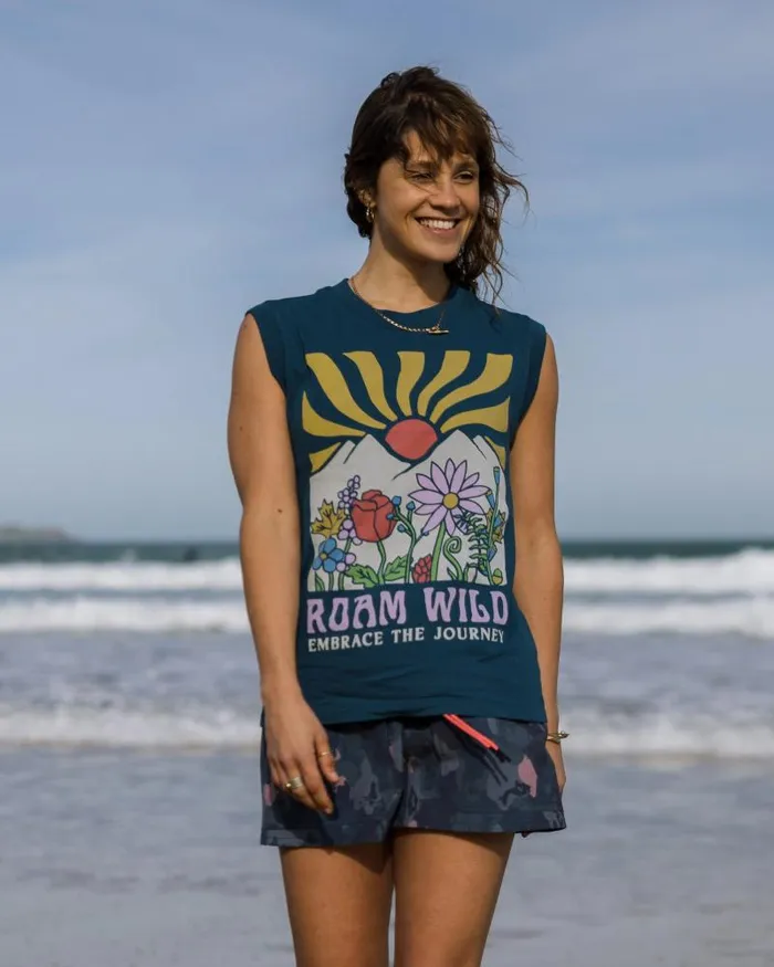 Passenger Tops Roam Wild Recycled Cotton Vest Tidal Blue Tidal Blue 8211 Women Passenger Tops Roam Wild Recycled Cotton Vest Tidal Blue Tidal Blue 8211 Women
