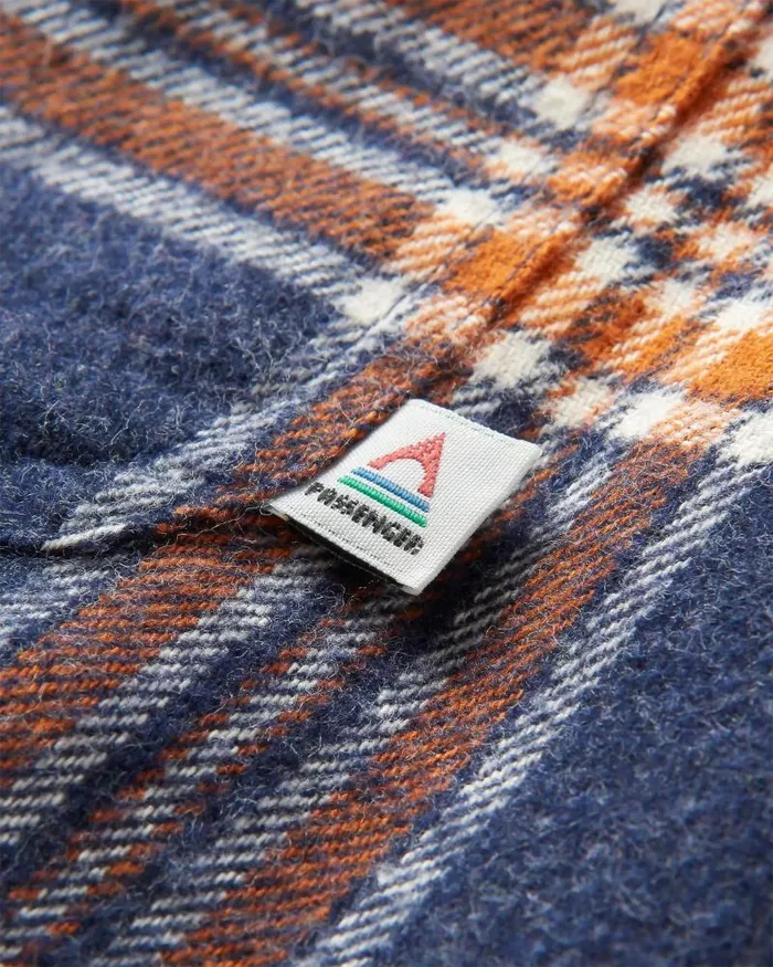 Passenger Tops Rustic Organic Cotton Heavyweight Overshirt Rich Navy Check Rich Navy Check 8211 Men