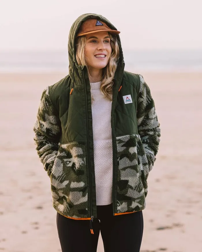 Passenger Tops Sefton Recycled DeepPile Sherpa Full Zip Fleece Fir Tree Fir Tree 8211 Women