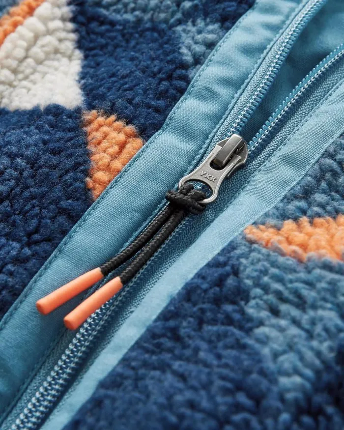 Passenger Tops Sefton Recycled DeepPile Sherpa Full Zip Fleece Homespun Dark Denim Homespun Dark Denim 8211 Women