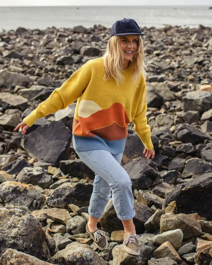 Passenger Tops Vista Recycled Knitted Jumper Amber Gold Amber Gold 8211 Women