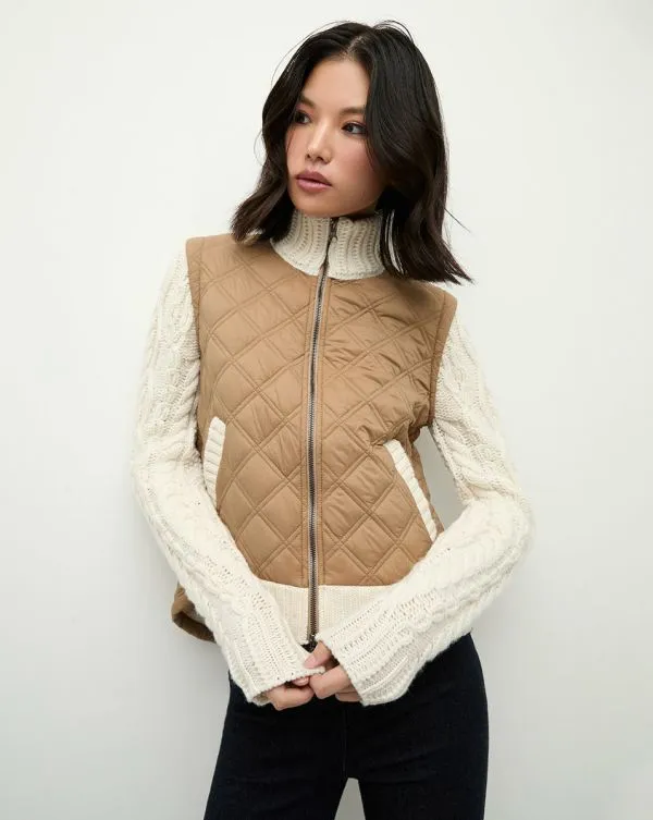 Patra MixedMedia Jacket Russetandivory Women Veronica Beard Jackets and Outerwear Patra MixedMedia Jacket Russetandivory Women Veronica Beard Jackets and Outerwear