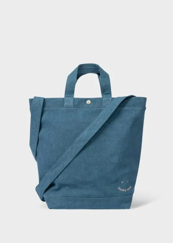 Paul Smith Bags Canvas 039PS Happy039 Tote Bag Navy 8211 Mens