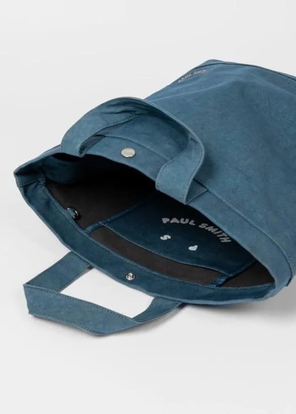 Paul Smith Bags Canvas 039PS Happy039 Tote Bag Navy 8211 Mens