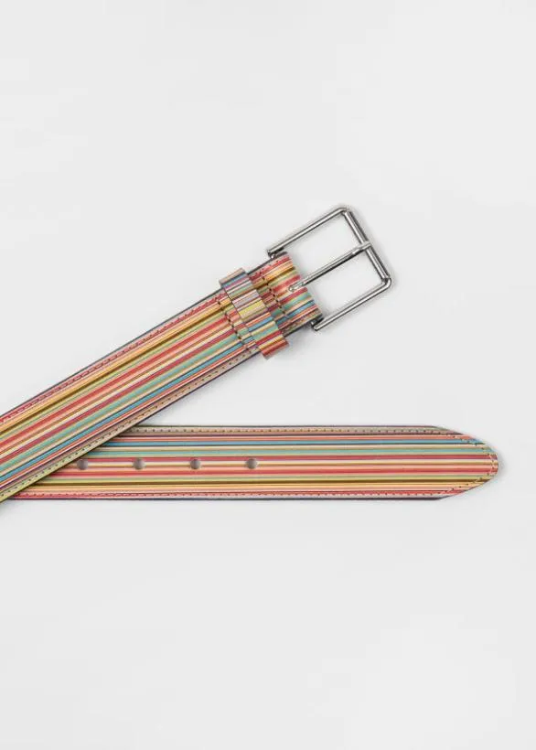Paul Smith Belts 039Signature Stripe039 Leather Belt Signature Stripe 8211 Mens