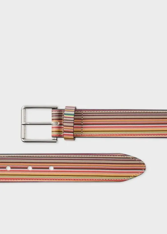 Paul Smith Belts 039Signature Stripe039 Leather Belt Signature Stripe 8211 Mens