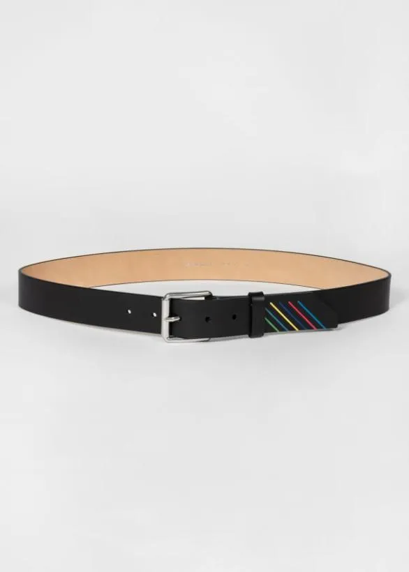 Paul Smith Belts Leather 039Sports Stripe039 Belt Black 8211 Mens