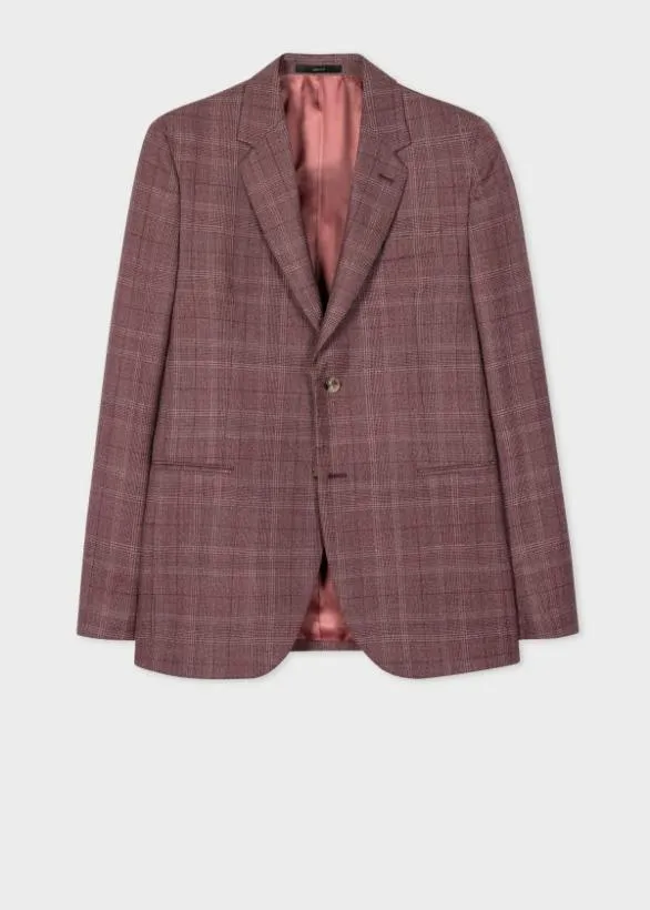 Paul Smith Blazers Check TwoButton Blazer Burgundy 8211 Mens