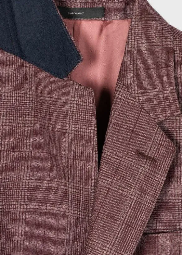 Paul Smith Blazers Check TwoButton Blazer Burgundy 8211 Mens